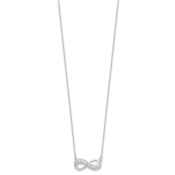 Sterling Silver CZ Infinity Necklace