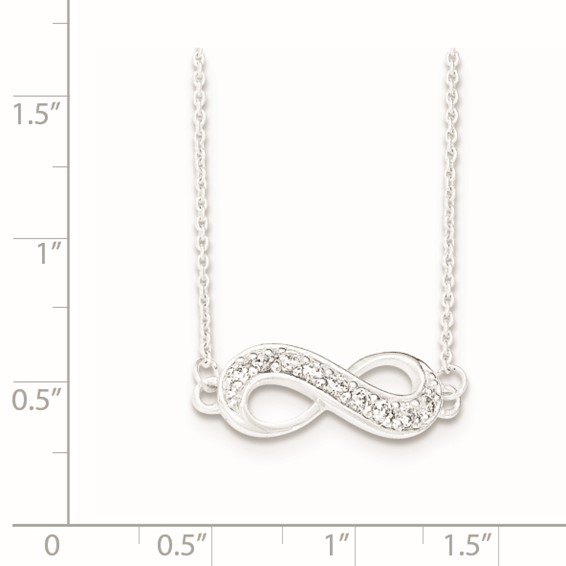 Sterling Silver CZ Infinity Necklace