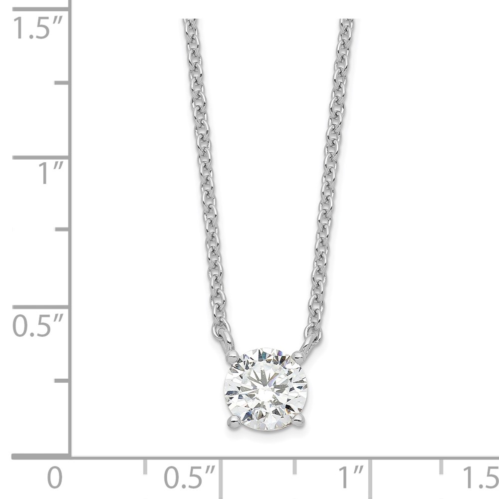Sterling Silver Rhodium-plated CZ w/1in ext. Necklace (QG3990-16.5)