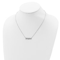 Sterling Silver Rhodium-plated CZ Mom Necklace, 18" view 4