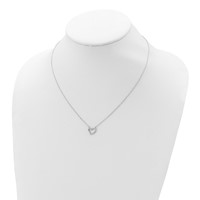 Sterling Silver Rhodium-plated CZ Open Heart Necklace, 18" view 4