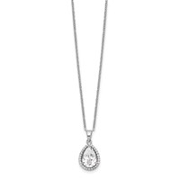 Sterling Silver Rhodium Created White Topaz & CZ Necklace view 2