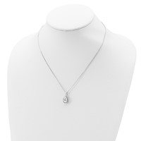 Sterling Silver Rhodium Created White Topaz & CZ Necklace view 4