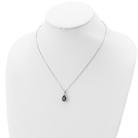 Sterling Silver Rhodium Polished Mystic Topaz & CZ Necklace view 4