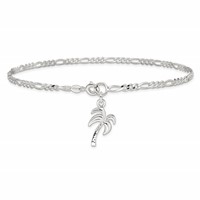Sterling Silver Palm Tree Anklet view 3