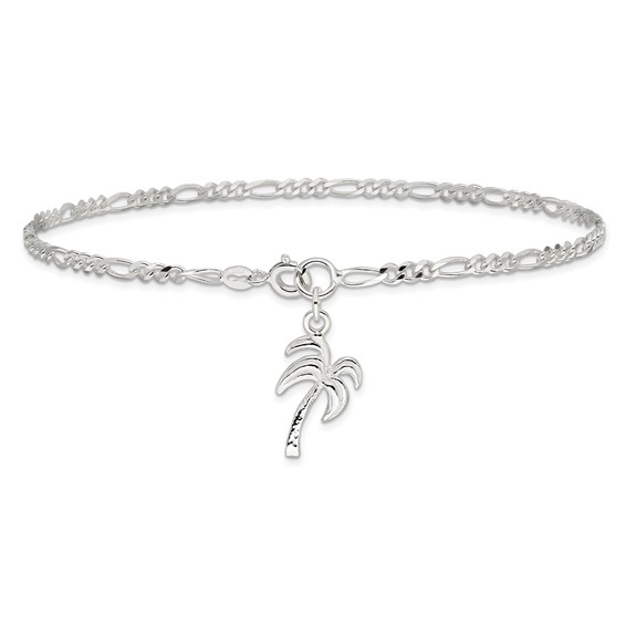 Sterling Silver Palm Tree Anklet