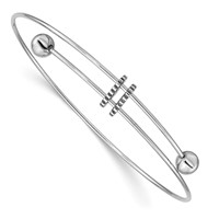 Sterling Silver Rhodium-plated Polished Expandable Slip-on Bangle view 1