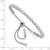 Sterling Shimmer Sterling Silver Rhodium-plated 34 Stone CZ Adjustable Bracelet view 2