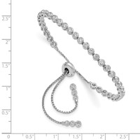 Sterling Shimmer Sterling Silver Rhodium-plated 44 Stone CZ Adjustable Bracelet view 2