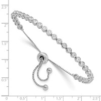 Sterling Shimmer Sterling Silver Rhodium-plated 33 Stone CZ Adjustable Bracelet view 2