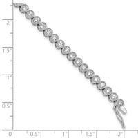 Sterling Shimmer Sterling Silver Rhodium-plated 45 Stone CZ Tennis Bracelet, 7" view 3