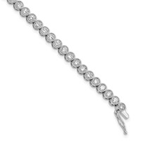 Sterling Shimmer Sterling Silver Rhodium-plated 45 Stone CZ Tennis Bracelet, 7" view 1
