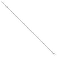 Sterling Silver CZ Bar Plus 1 Inch Extender - Total 10 Inch Anklet, 9" view 2
