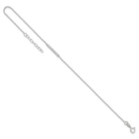Sterling Silver CZ Bar Plus 1 Inch Extender - Total 10 Inch Anklet, 9" view 5
