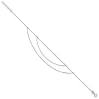 Sterling Silver Multi-Strand Plus 1 Inch Extender - Total 10 Inch Anklet - 9in view 2