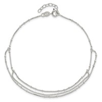 Sterling Silver Multi-Strand Plus 1 Inch Extender - Total 10 Inch Anklet - 9in view 4