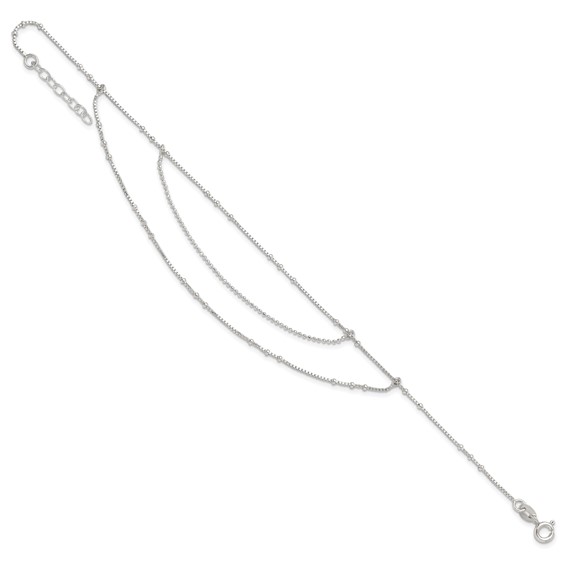 Sterling Silver Multi-Strand 9 inch Plus 1 inch Extender - Total 10 inch Anklet