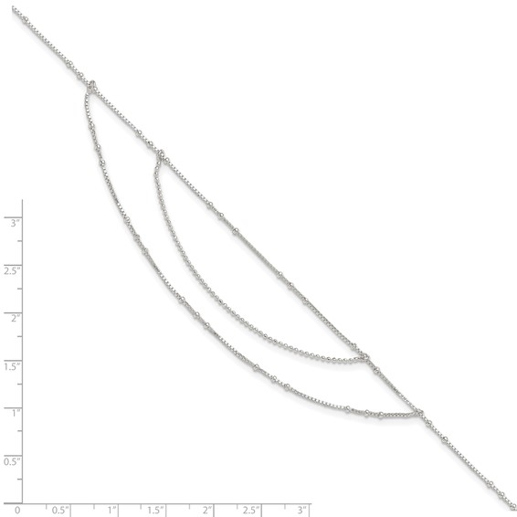 Sterling Silver Multi-Strand 9 inch Plus 1 inch Extender - Total 10 inch Anklet