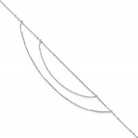 Sterling Silver Multi-Strand Plus 1 Inch Extender - Total 10 Inch Anklet - 9in view 1