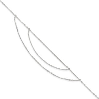 Sterling Silver Multi-Strand 9 inch Plus 1 inch Extender - Total 10 inch Anklet