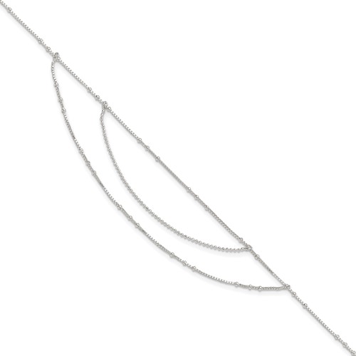 Sterling Silver Multi-Strand Plus 1 Inch Extender - Total 10 Inch Anklet, 9"