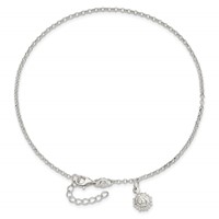Sterling Silver Sun Charm Plus 1 Inch Extender - Total 11 Inch Anklet - 10in view 4