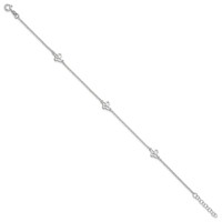 Sterling Silver Butterflies Plus 1 Inch Extender - Total 10 Inch Anklet - 9in view 2