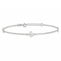 Sterling Silver Butterflies Plus 1 Inch Extender - Total 10 Inch Anklet - 9in view 3