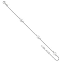 Sterling Silver Butterflies Plus 1 Inch Extender - Total 10 Inch Anklet - 9in view 5