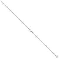 Sterling Silver Butterfly Plus 1 Inch Extender - Total 10 Inch Anklet, 9" view 2