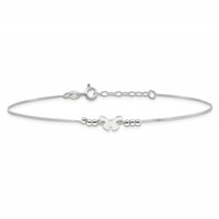 Sterling Silver Butterfly Plus 1 Inch Extender - Total 10 Inch Anklet, 9" view 3