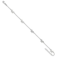 Sterling Silver Butterflies Plus 1 Inch Extender - Total 10 Inch Anklet, 9" view 5