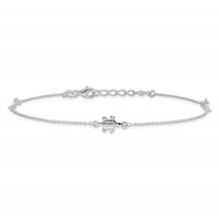 Sterling Silver Turtle 3-Station Plus 1 Inch Extender - Total 10 Inch Anklet - 9in view 3
