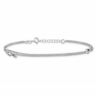Sterling Silver Rhodium-plated 2-Strand Infinity Plus 1 Inch Extender - Total 10 Inch Anklet - 9in view 3