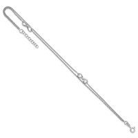 Sterling Silver Rhodium-plated 2-Strand Infinity Plus 1 Inch Extender - Total 10 Inch Anklet - 9in view 4