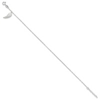 Sterling Silver Wing Charm Plus 1 Inch Extender - Total 10 Inch Anklet, 9" view 2