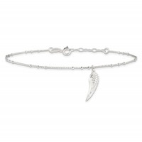 Sterling Silver Wing Charm Plus 1 Inch Extender - Total 10 Inch Anklet, 9" view 3