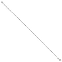 Sterling Silver Twisted Serpentine Chain Plus 1.5 Inch Extender - Total 10.5 Inch Anklet - 9in view 2
