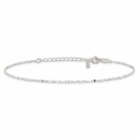 Sterling Silver Twisted Serpentine Chain Plus 1.5 Inch Extender - Total 10.5 Inch Anklet - 9in view 3
