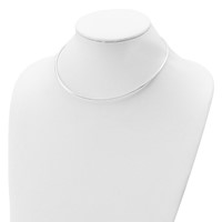 Sterling Silver Polished 2mm Round Neckwire Necklace with 2 Inch Extension, 16" view 4