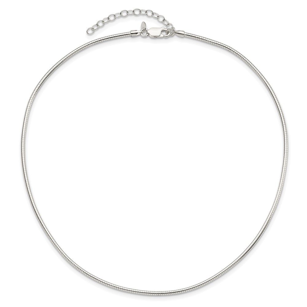 Sterling Silver Round 2mm w/2in. Ext Neckwire Chain (QG4221-16)