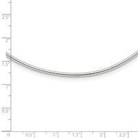 Sterling Silver Polished 2mm Round Neckwire Necklace with 2 Inch Extension, 16" view 3