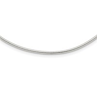 Sterling Silver Polished 2mm Round Neckwire Necklace with 2 Inch Extension, 16" view 1