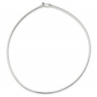 Sterling Silver Polished 3mm Cubetto Necklace, 16" view 2