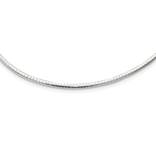 Sterling Silver Polished 3mm Cubetto Necklace, 16"
