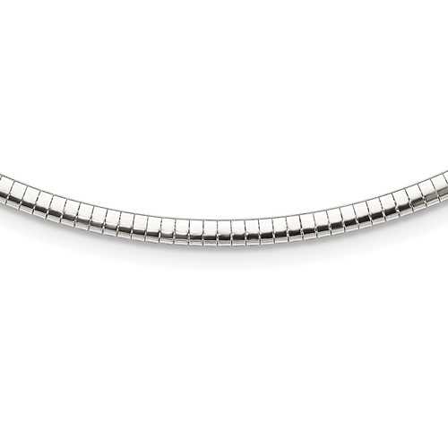 Sterling Silver Polished 3.25mm Cubetto Necklace with 2 Inch Extension, 16"
