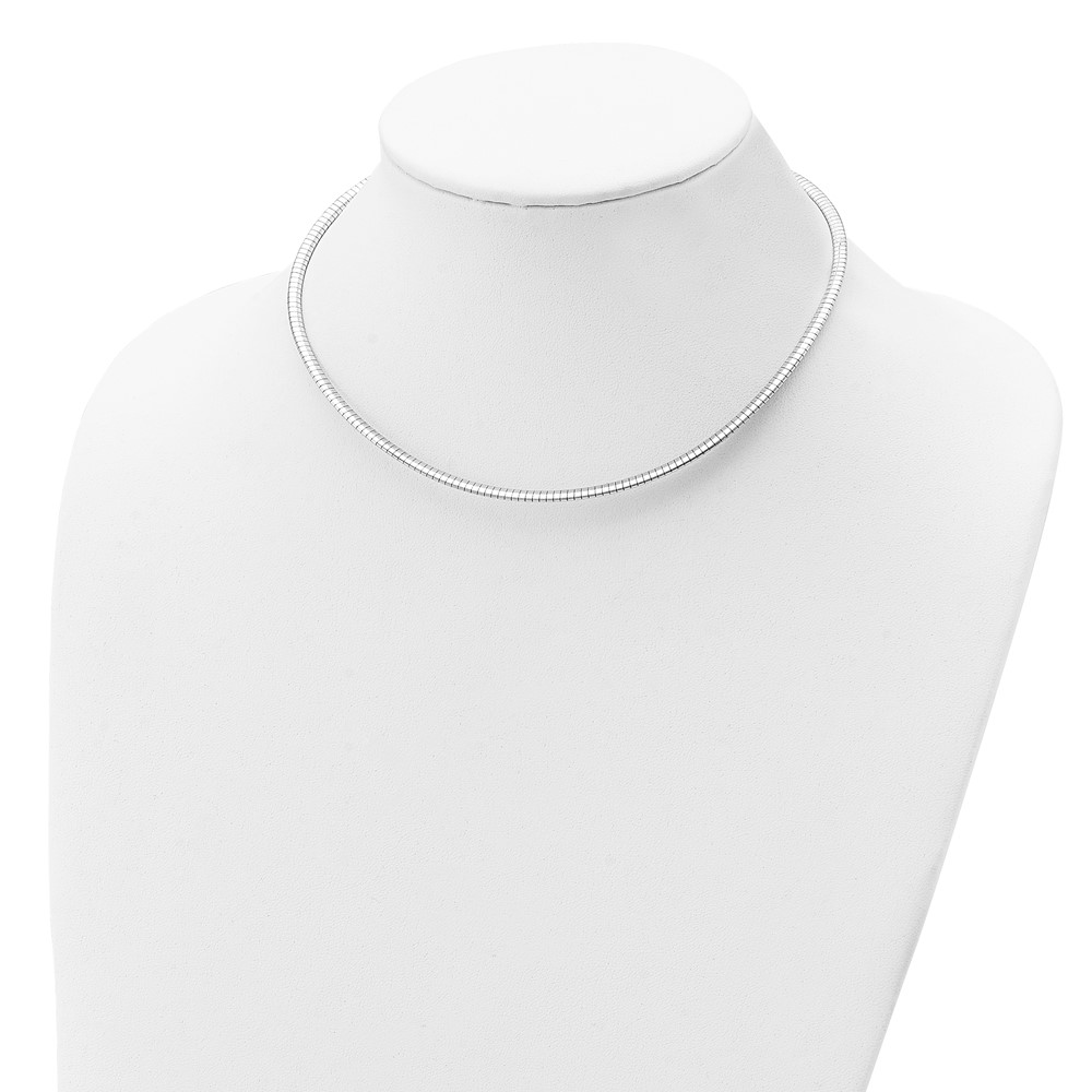 Sterling Silver Rhodium-plated 3.25mm w/2in. Ext Cubetto Chain (QG4223R-16)