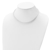 Sterling Silver Rhodium-plated Polished 3.25mm Cubetto Necklace with 2 Inch Extension, 16" view 3