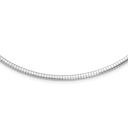Sterling Silver Rhodium-plated Polished 3.25mm Cubetto Necklace with 2 Inch Extension, 16"