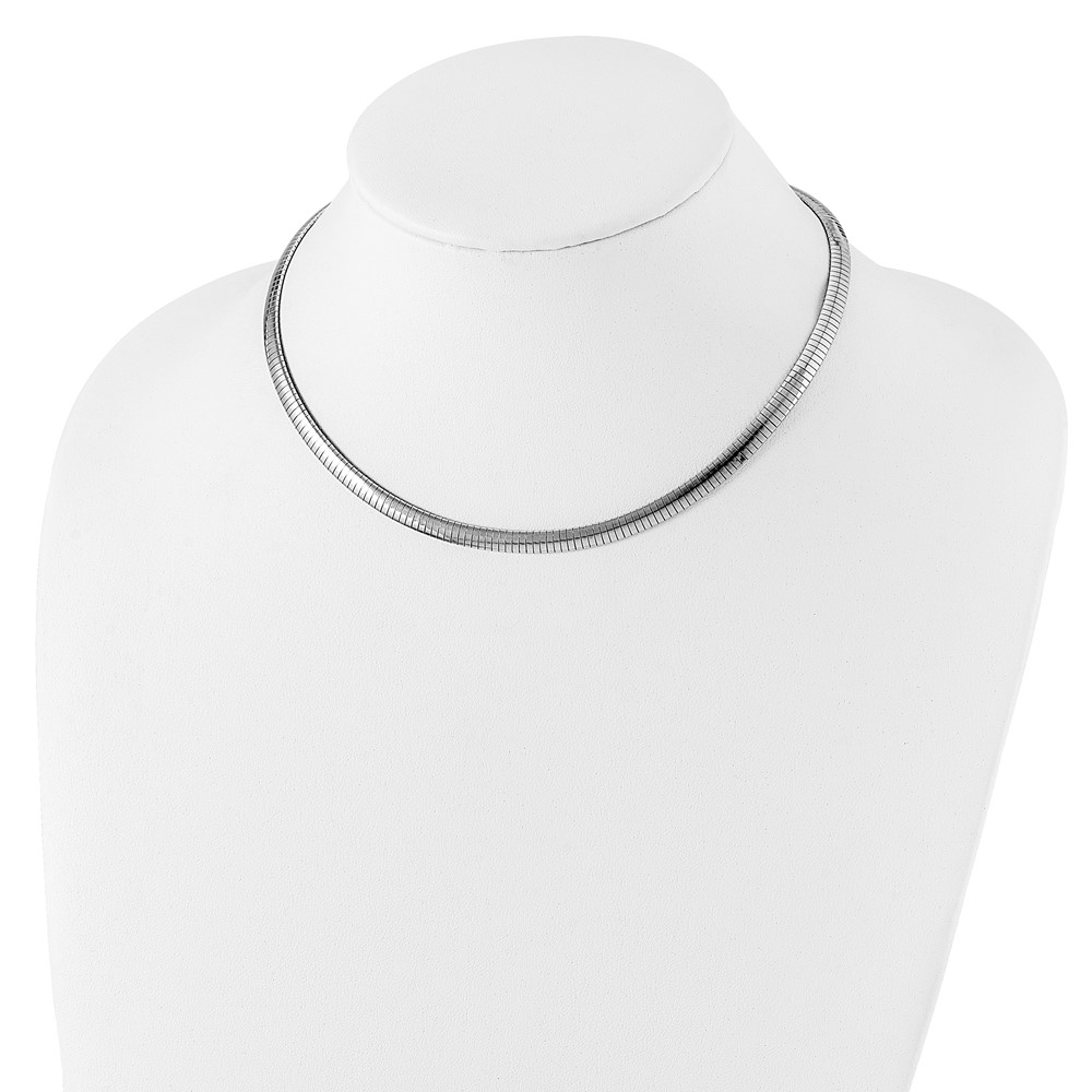 Sterling Silver Rhodium-plated 5.2mm w/2in. Ext Cubetto Chain (QG4224R-16)